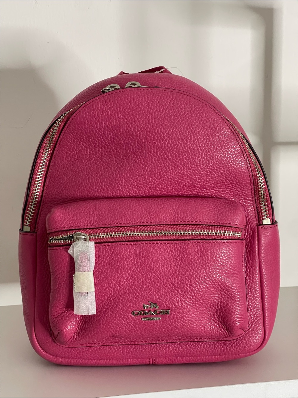 Coach Pink Mini Pebbled Backpack